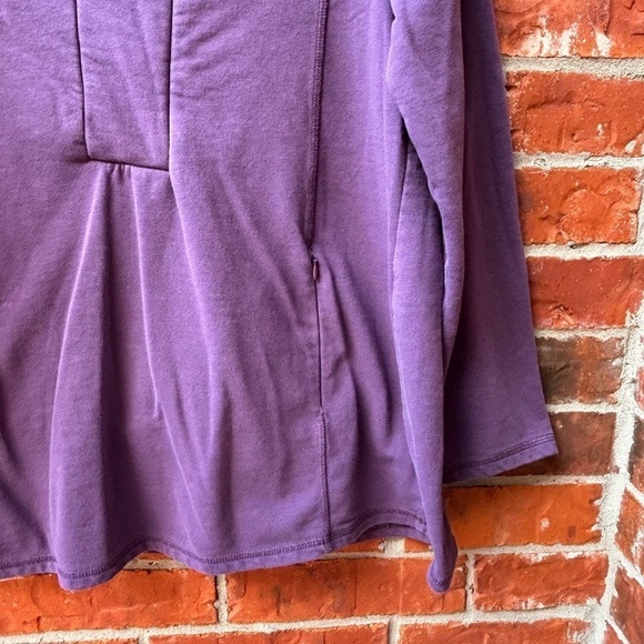 Hugs Soft Surroundings Womens Large Purple Tunic Sweater Zip Pockets - Picture 3 of 9